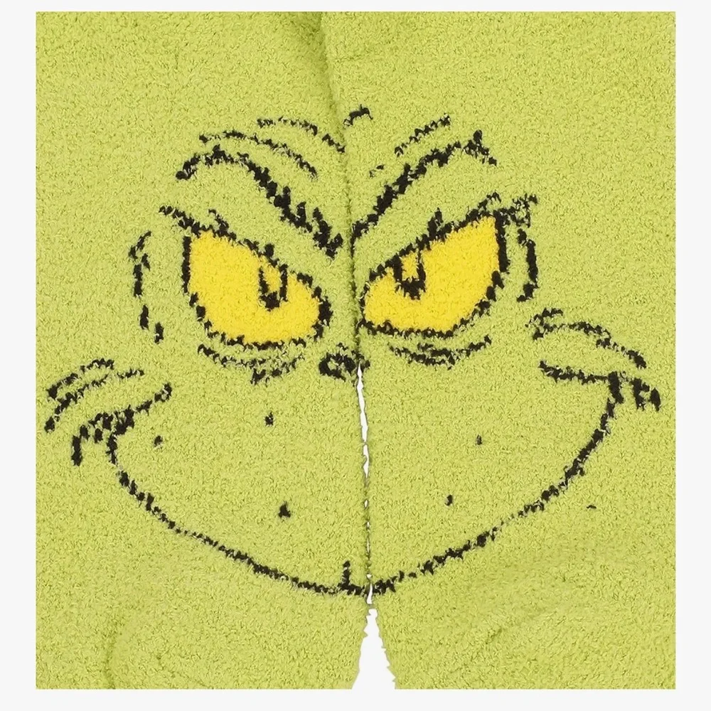 🆕 The Grinch AOP Big Face Womens Cozy Ankle Socks 3 Pack